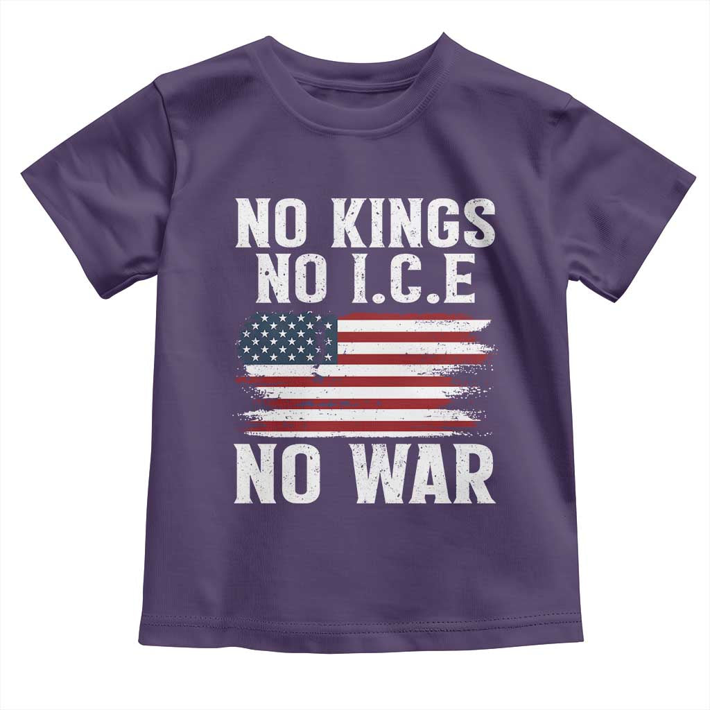 No Wars No Ice No Kings American Flag Toddler T Shirt Patriotic Protest Anti War Human Rights