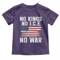 No Wars No Ice No Kings American Flag Toddler T Shirt Patriotic Protest Anti War Human Rights