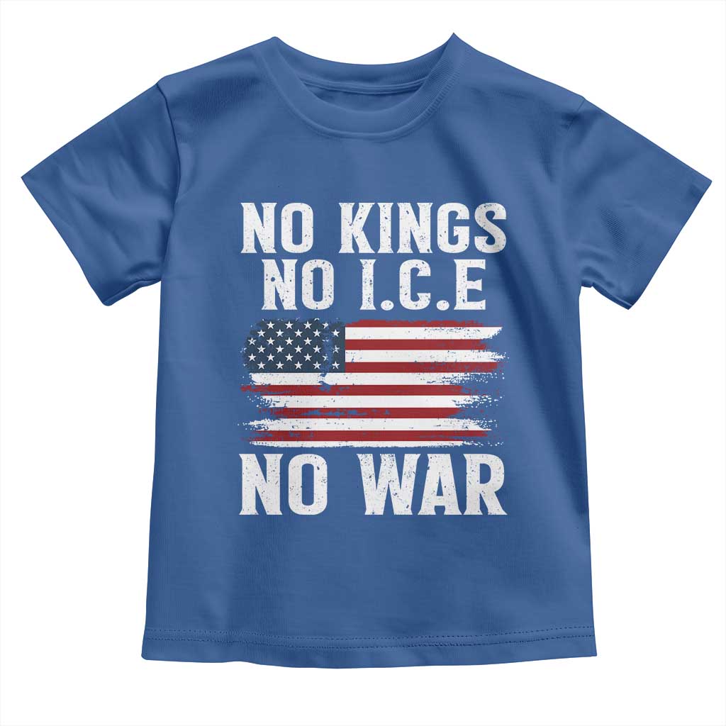 No Wars No Ice No Kings American Flag Toddler T Shirt Patriotic Protest Anti War Human Rights