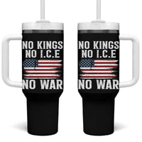 No Wars No Ice No Kings American Flag Tumbler With Handle Patriotic Protest Anti War Human Rights