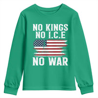 No Wars No Ice No Kings American Flag Youth Sweatshirt Patriotic Protest Anti War Human Rights