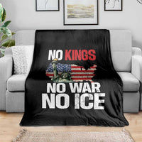 No Kings No Wars No Ice Statue of Liberty Throw Blanket American Flag Patriotic Protest Freedom Democracy