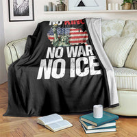 No Kings No Wars No Ice Statue of Liberty Throw Blanket American Flag Patriotic Protest Freedom Democracy