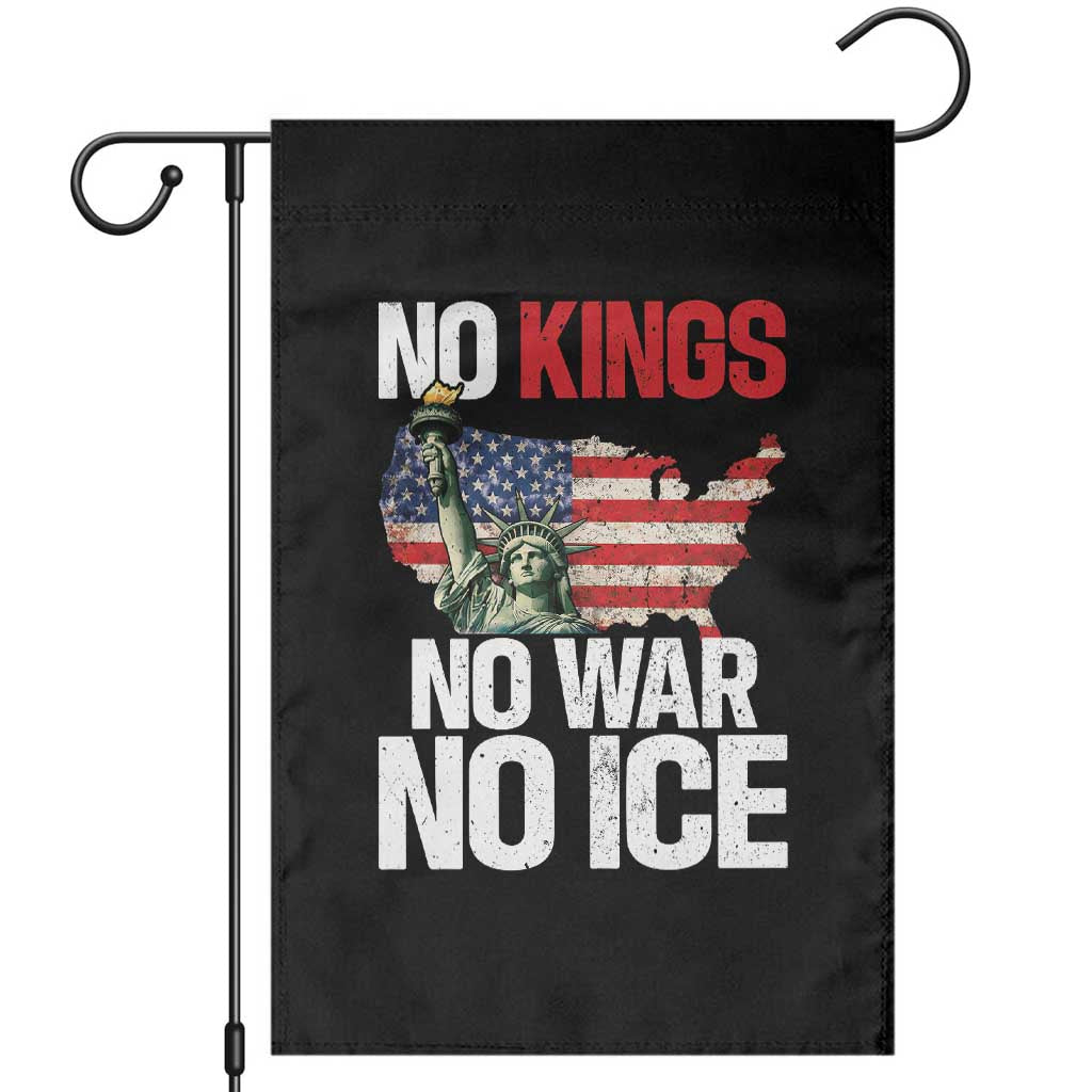 No Kings No Wars No Ice Statue of Liberty Garden Flag American Flag Patriotic Protest Freedom Democracy