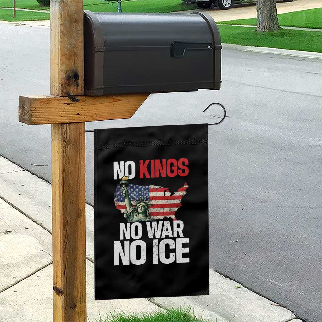 No Kings No Wars No Ice Statue of Liberty Garden Flag American Flag Patriotic Protest Freedom Democracy