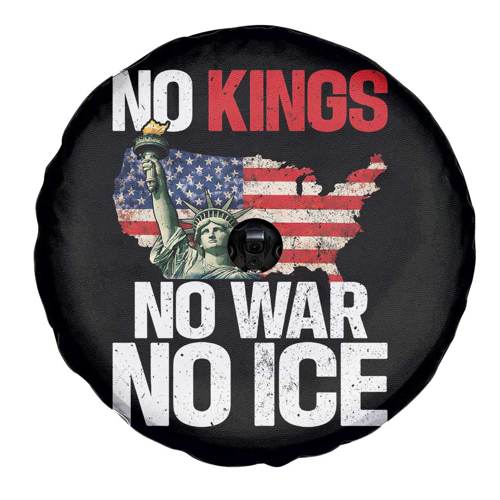 No Kings No Wars No Ice Statue of Liberty Spare Tire Cover American Flag Patriotic Protest Freedom Democracy