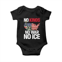 No Kings No Wars No Ice Statue of Liberty Baby Onesie American Flag Patriotic Protest Freedom Democracy