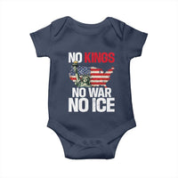 No Kings No Wars No Ice Statue of Liberty Baby Onesie American Flag Patriotic Protest Freedom Democracy