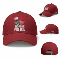 No Kings No Wars No Ice Statue of Liberty Baseball Cap American Flag Patriotic Protest Freedom Democracy