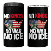 No Kings No Wars No Ice Statue of Liberty 4 in 1 Can Cooler Tumbler American Flag Patriotic Protest Freedom Democracy