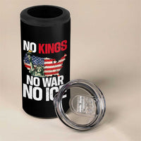 No Kings No Wars No Ice Statue of Liberty 4 in 1 Can Cooler Tumbler American Flag Patriotic Protest Freedom Democracy