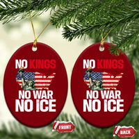 No Kings No Wars No Ice Statue of Liberty Ceramic Ornament American Flag Patriotic Protest Freedom Democracy