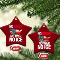 No Kings No Wars No Ice Statue of Liberty Ceramic Ornament American Flag Patriotic Protest Freedom Democracy