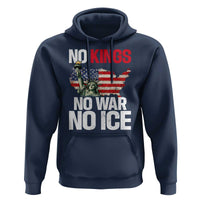 No Kings No Wars No Ice Statue of Liberty Hoodie American Flag Patriotic Protest Freedom Democracy