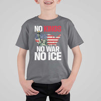No Kings No Wars No Ice Statue of Liberty T Shirt For Kid American Flag Patriotic Protest Freedom Democracy