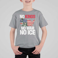 No Kings No Wars No Ice Statue of Liberty T Shirt For Kid American Flag Patriotic Protest Freedom Democracy