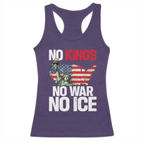No Kings No Wars No Ice Statue of Liberty Racerback Tank Top American Flag Patriotic Protest Freedom Democracy