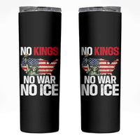 No Kings No Wars No Ice Statue of Liberty Skinny Tumbler American Flag Patriotic Protest Freedom Democracy