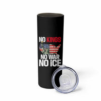 No Kings No Wars No Ice Statue of Liberty Skinny Tumbler American Flag Patriotic Protest Freedom Democracy