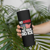 No Kings No Wars No Ice Statue of Liberty Skinny Tumbler American Flag Patriotic Protest Freedom Democracy