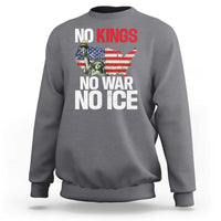 No Kings No Wars No Ice Statue of Liberty Sweatshirt American Flag Patriotic Protest Freedom Democracy