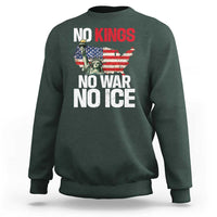 No Kings No Wars No Ice Statue of Liberty Sweatshirt American Flag Patriotic Protest Freedom Democracy