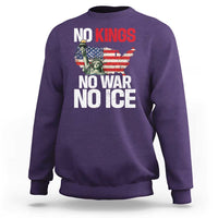 No Kings No Wars No Ice Statue of Liberty Sweatshirt American Flag Patriotic Protest Freedom Democracy