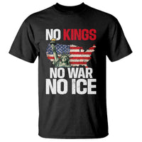 No Kings No Wars No Ice Statue of Liberty T Shirt American Flag Patriotic Protest Freedom Democracy