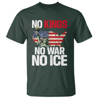No Kings No Wars No Ice Statue of Liberty T Shirt American Flag Patriotic Protest Freedom Democracy