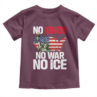 No Kings No Wars No Ice Statue of Liberty Toddler T Shirt American Flag Patriotic Protest Freedom Democracy