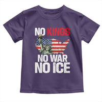 No Kings No Wars No Ice Statue of Liberty Toddler T Shirt American Flag Patriotic Protest Freedom Democracy