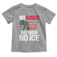 No Kings No Wars No Ice Statue of Liberty Toddler T Shirt American Flag Patriotic Protest Freedom Democracy