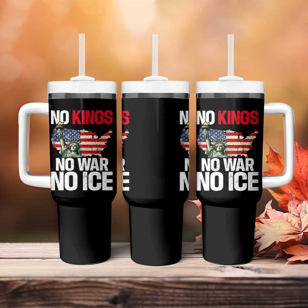 No Kings No Wars No Ice Statue of Liberty Tumbler With Handle American Flag Patriotic Protest Freedom Democracy