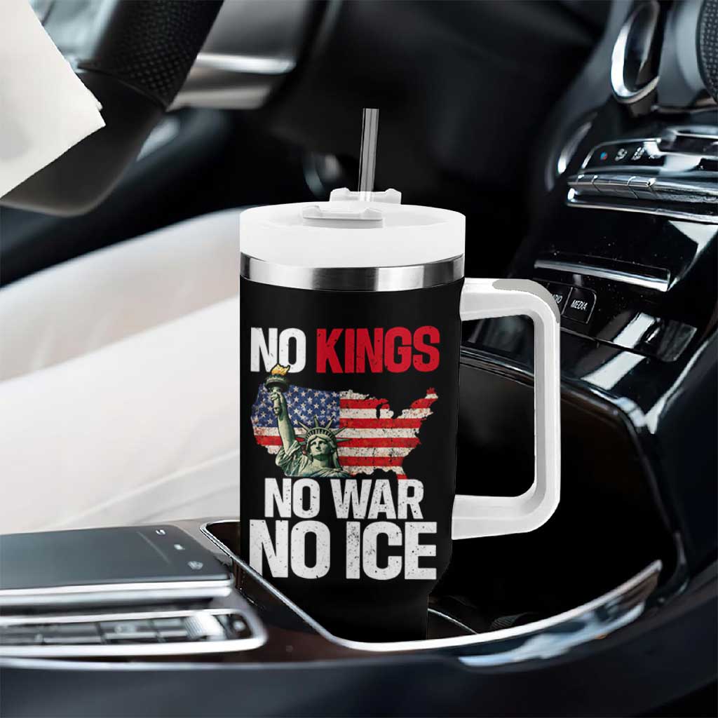 No Kings No Wars No Ice Statue of Liberty Tumbler With Handle American Flag Patriotic Protest Freedom Democracy