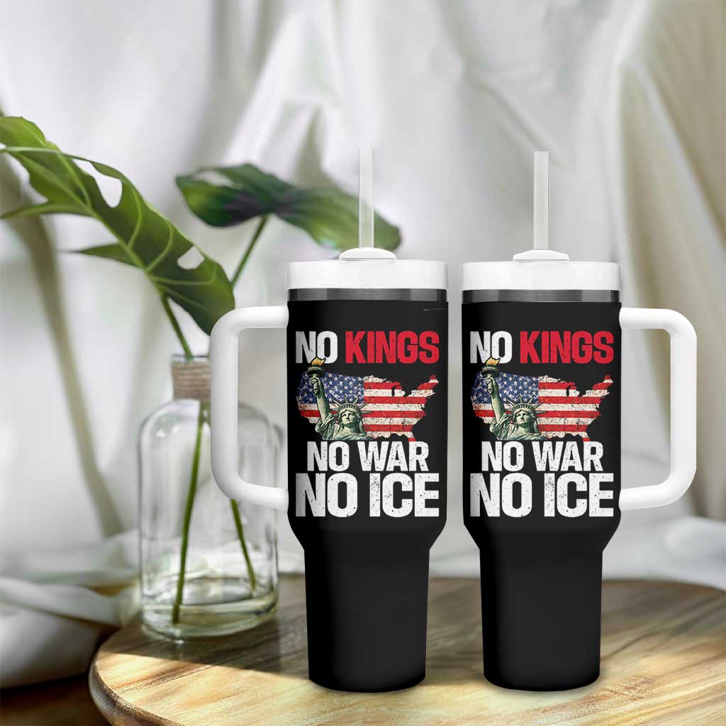 No Kings No Wars No Ice Statue of Liberty Tumbler With Handle American Flag Patriotic Protest Freedom Democracy