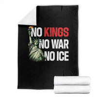 No Kings No Wars No Ice Statue of Liberty Throw Blanket American Flag Patriotic Protest Human Rights