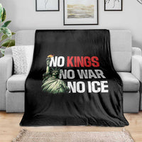 No Kings No Wars No Ice Statue of Liberty Throw Blanket American Flag Patriotic Protest Human Rights