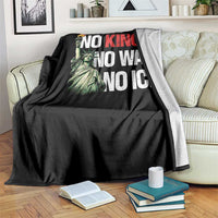 No Kings No Wars No Ice Statue of Liberty Throw Blanket American Flag Patriotic Protest Human Rights