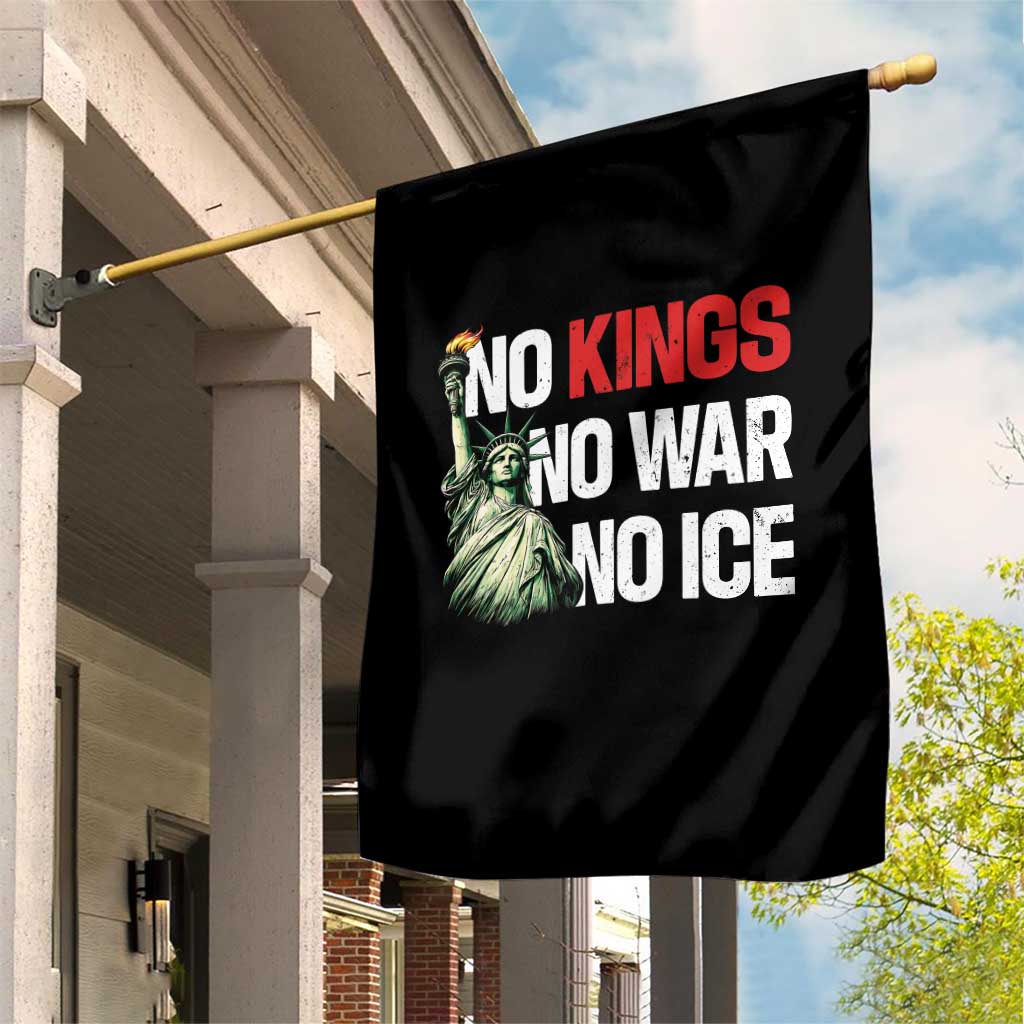 No Kings No Wars No Ice Statue of Liberty Garden Flag American Flag Patriotic Protest Human Rights