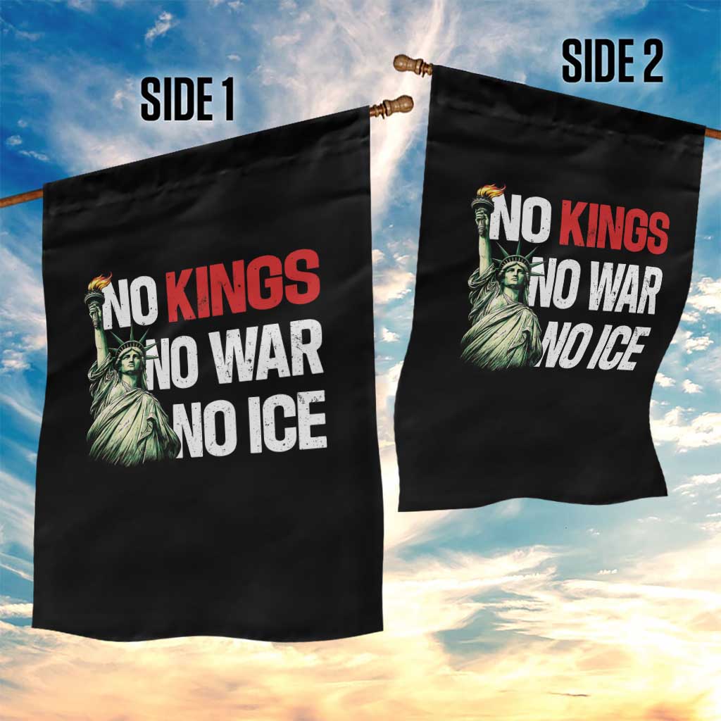 No Kings No Wars No Ice Statue of Liberty Garden Flag American Flag Patriotic Protest Human Rights