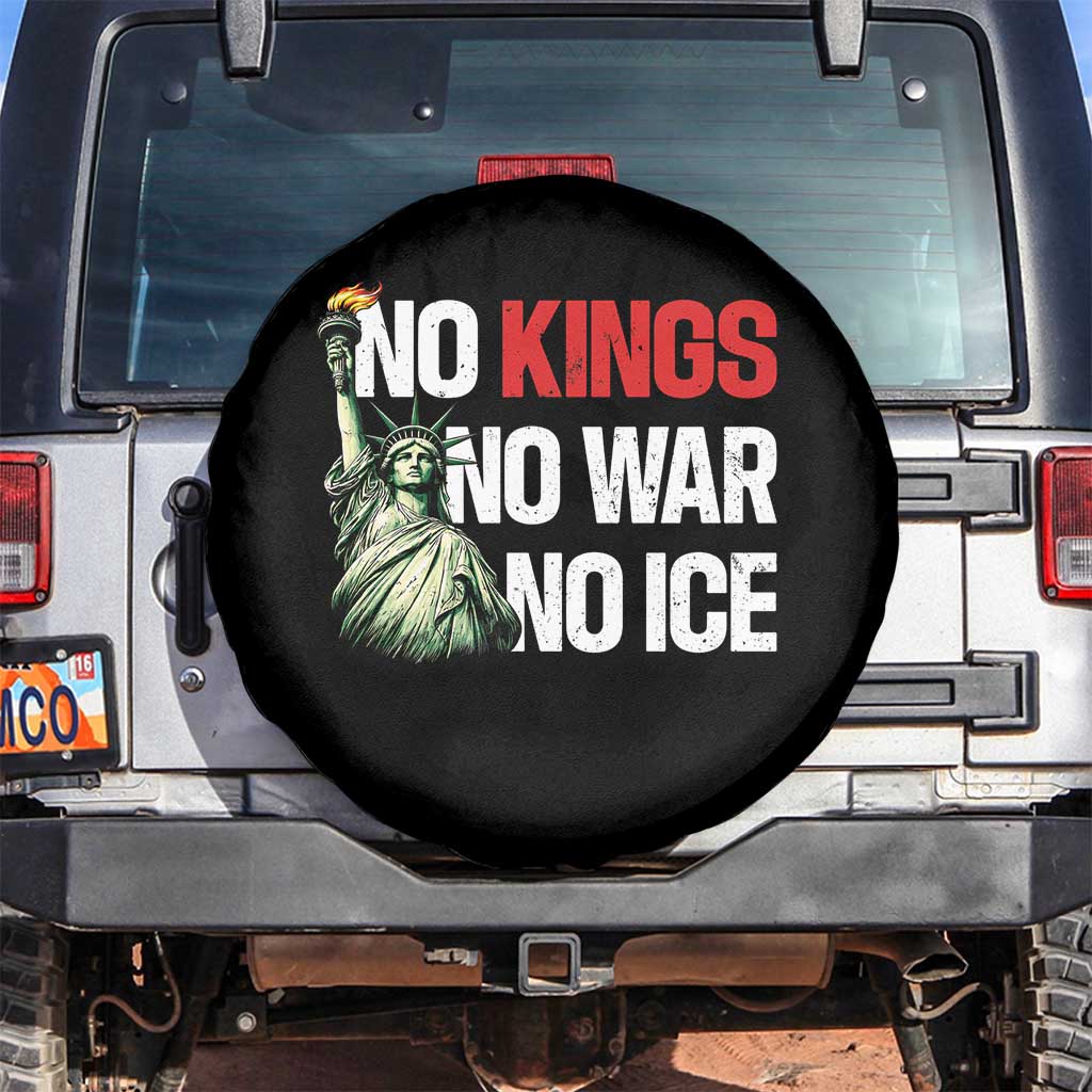 No Kings No Wars No Ice Statue of Liberty Spare Tire Cover American Flag Patriotic Protest Human Rights