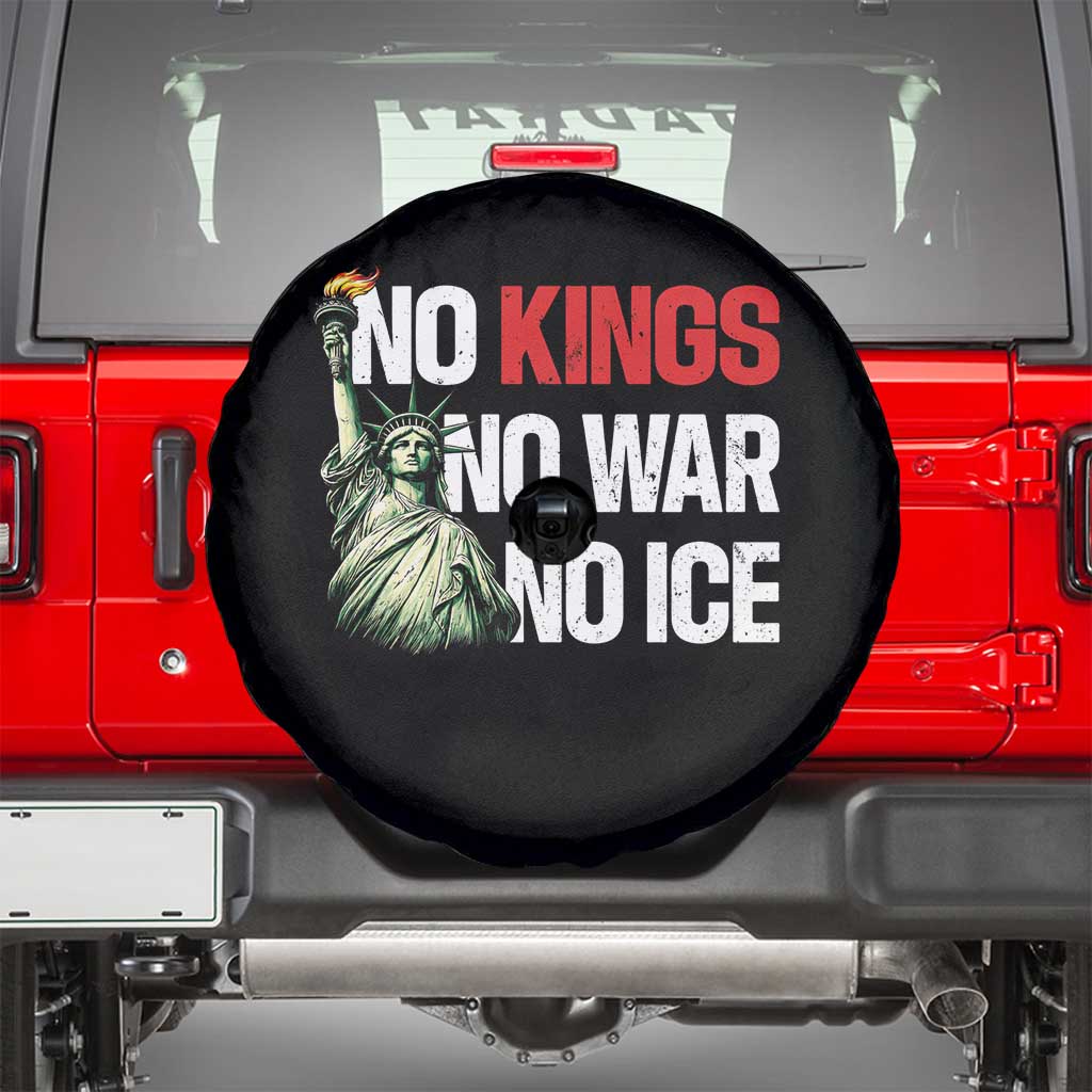 No Kings No Wars No Ice Statue of Liberty Spare Tire Cover American Flag Patriotic Protest Human Rights