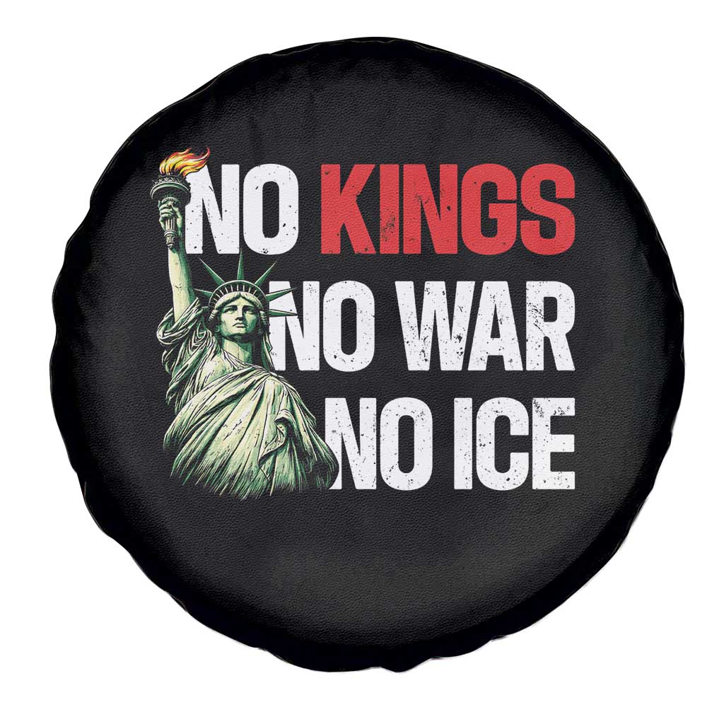No Kings No Wars No Ice Statue of Liberty Spare Tire Cover American Flag Patriotic Protest Human Rights