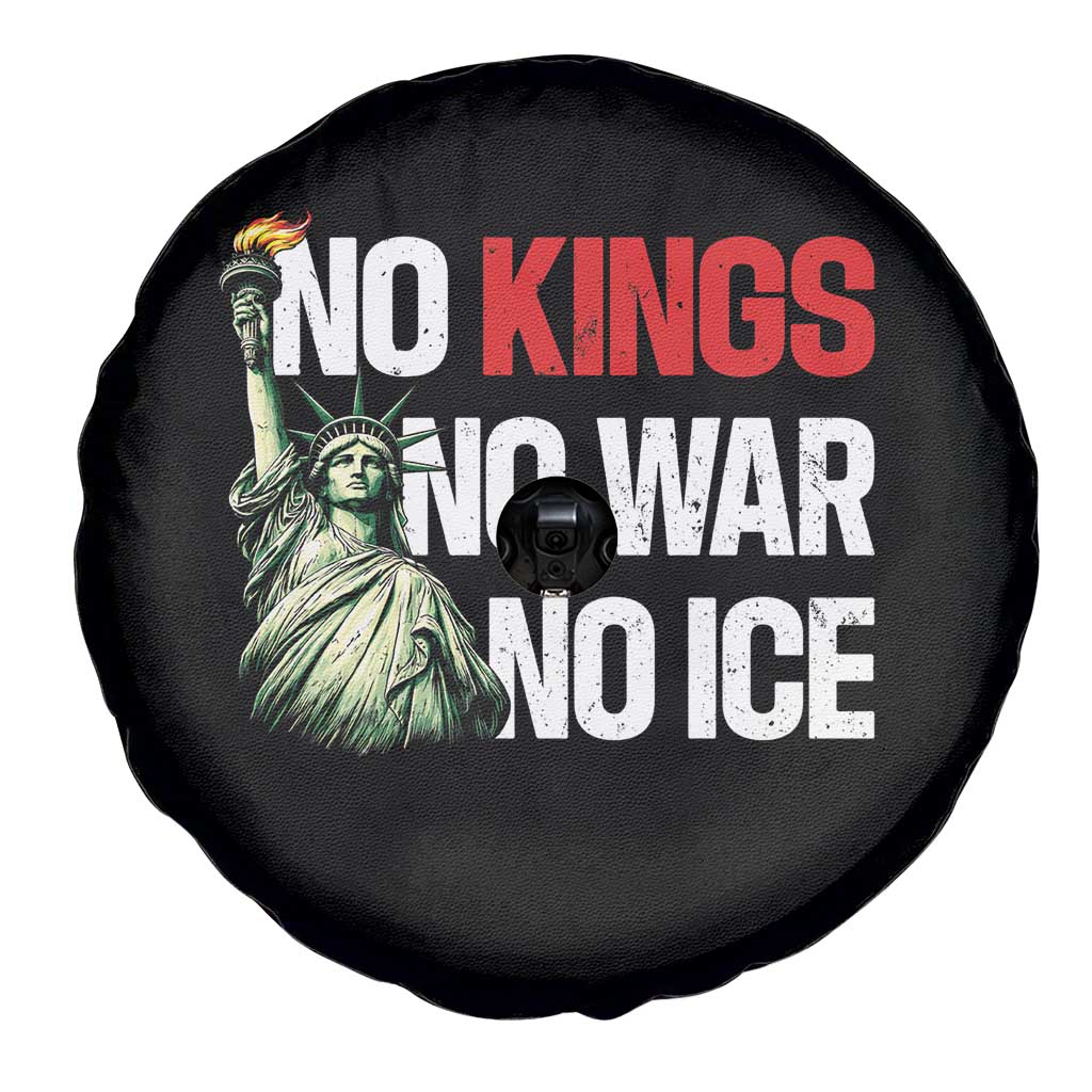 No Kings No Wars No Ice Statue of Liberty Spare Tire Cover American Flag Patriotic Protest Human Rights