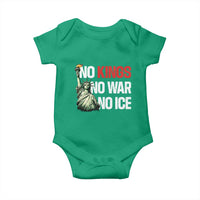 No Kings No Wars No Ice Statue of Liberty Baby Onesie American Flag Patriotic Protest Human Rights