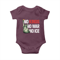 No Kings No Wars No Ice Statue of Liberty Baby Onesie American Flag Patriotic Protest Human Rights