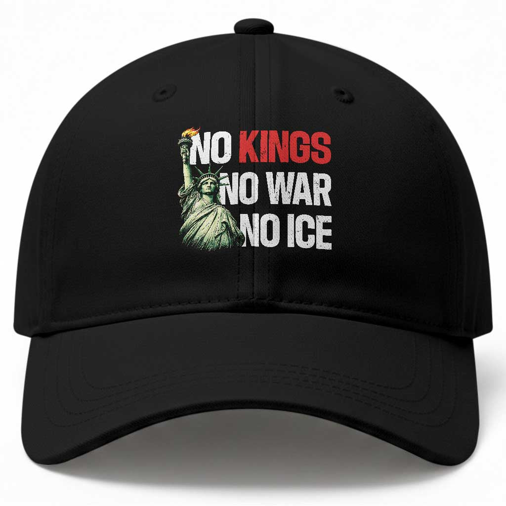 No Kings No Wars No Ice Statue of Liberty Baseball Cap American Flag Patriotic Protest Human Rights