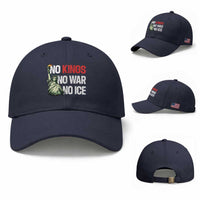 No Kings No Wars No Ice Statue of Liberty Baseball Cap American Flag Patriotic Protest Human Rights