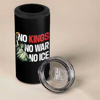 No Kings No Wars No Ice Statue of Liberty 4 in 1 Can Cooler Tumbler American Flag Patriotic Protest Human Rights