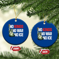 No Kings No Wars No Ice Statue of Liberty Ceramic Ornament American Flag Patriotic Protest Human Rights